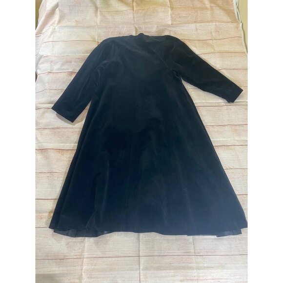 Vintage Cattiva Women's J.L Debal Black Velvet Trench Coat - Med/Large - Picture 14 of 14
